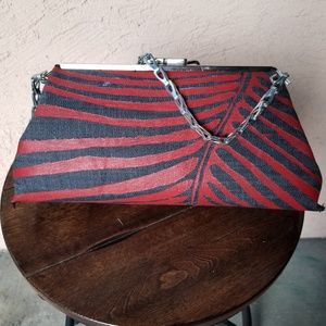 Hand Painted Denim Clutch by Marion Renee